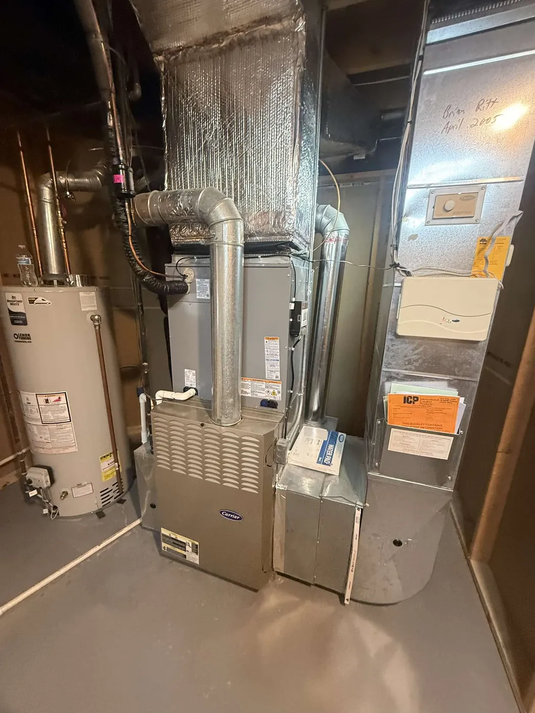 Water-source heat pump in a commercial mechanical room